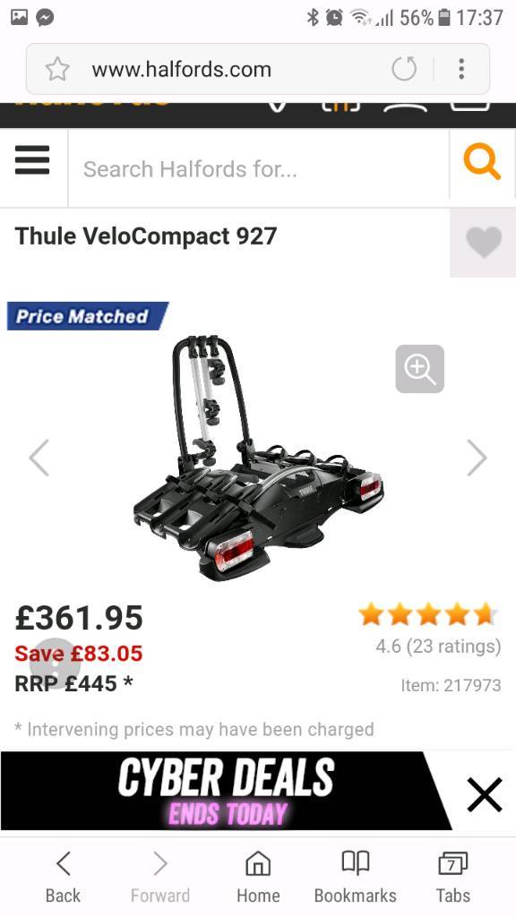 halfords thule 927